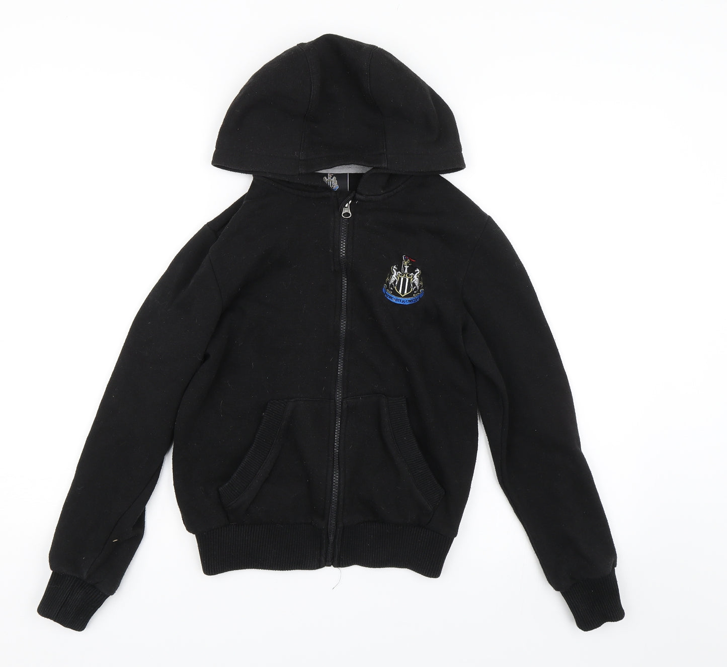 Newcastle FC Boys Black   Full Zip Hoodie Size 9-10 Years