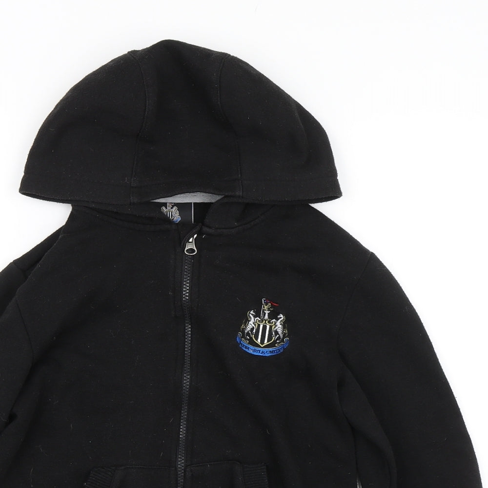 Newcastle FC Boys Black   Full Zip Hoodie Size 9-10 Years
