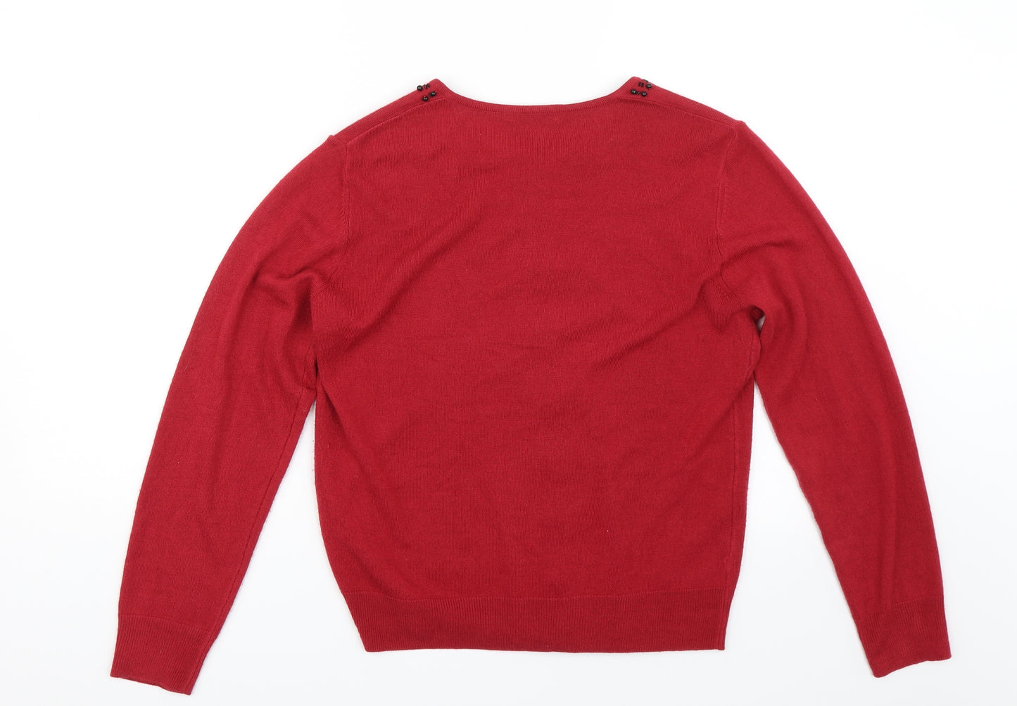 Classic Womens Red   Cardigan Jumper Size 10