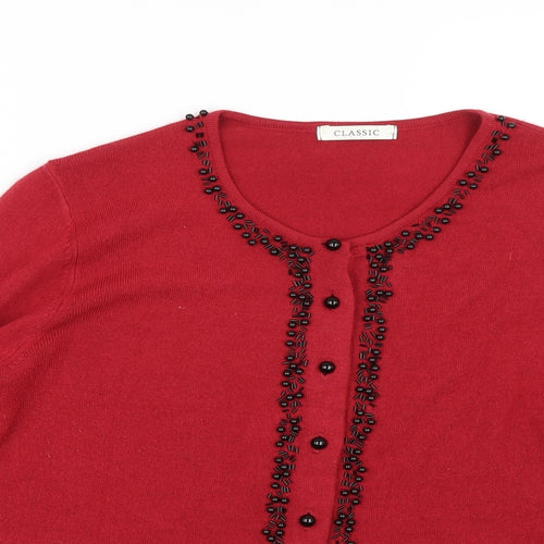 Classic Womens Red   Cardigan Jumper Size 10