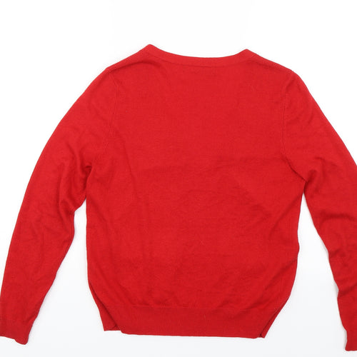 m&s Womens Red   Cardigan Jumper Size 12