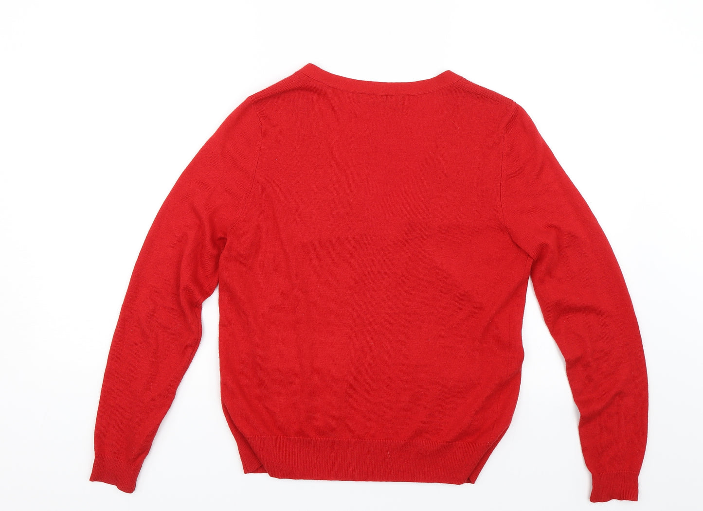 m&s Womens Red   Cardigan Jumper Size 12