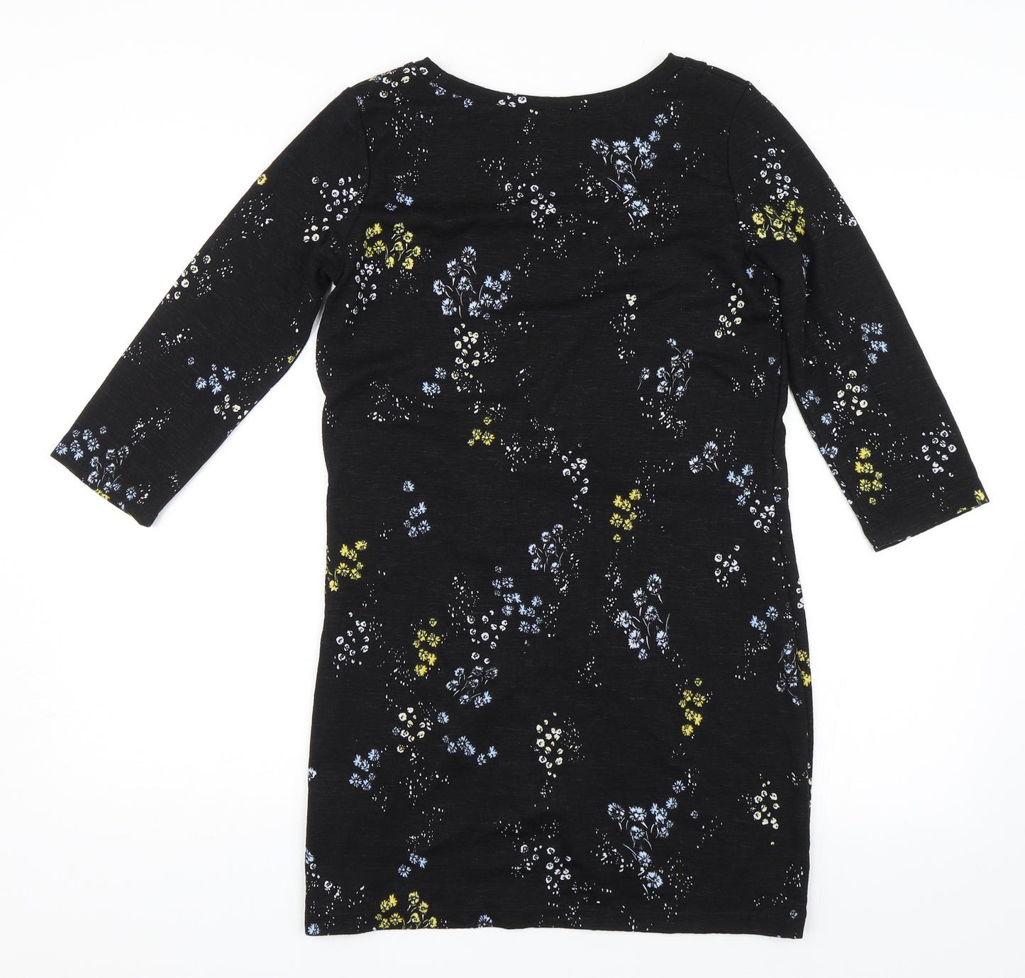 Nutmeg Womens Black Floral  T-Shirt Dress  Size 10