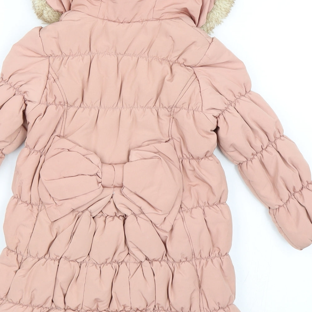 preoworn Girls Pink   Basic Coat Coat Size 2-3 Years