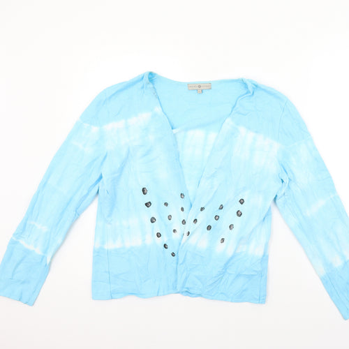 Rosie's R L.F.Coll Womens Blue Striped  Cardigan Jumper Size L