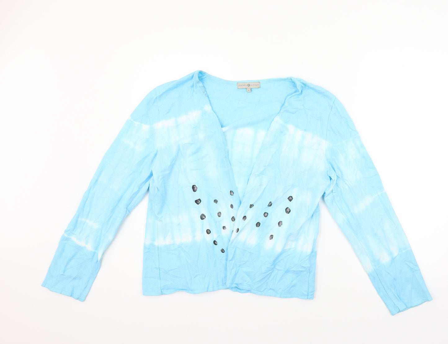 Rosie's R L.F.Coll Womens Blue Striped  Cardigan Jumper Size L