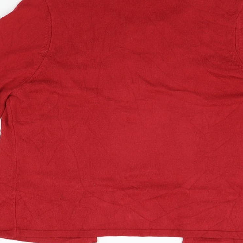 Marks and Spencer Womens Red   Cardigan Jumper Size 14