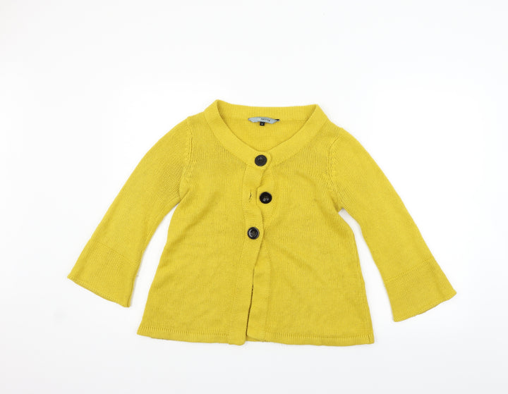 Red Herring Womens Yellow Cardigan Jumper Size 8