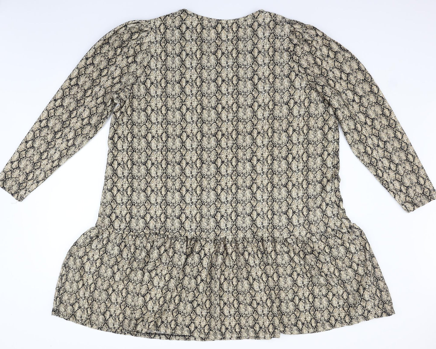 Peacocks Womens Beige Animal Print  Fit & Flare  Size 20
