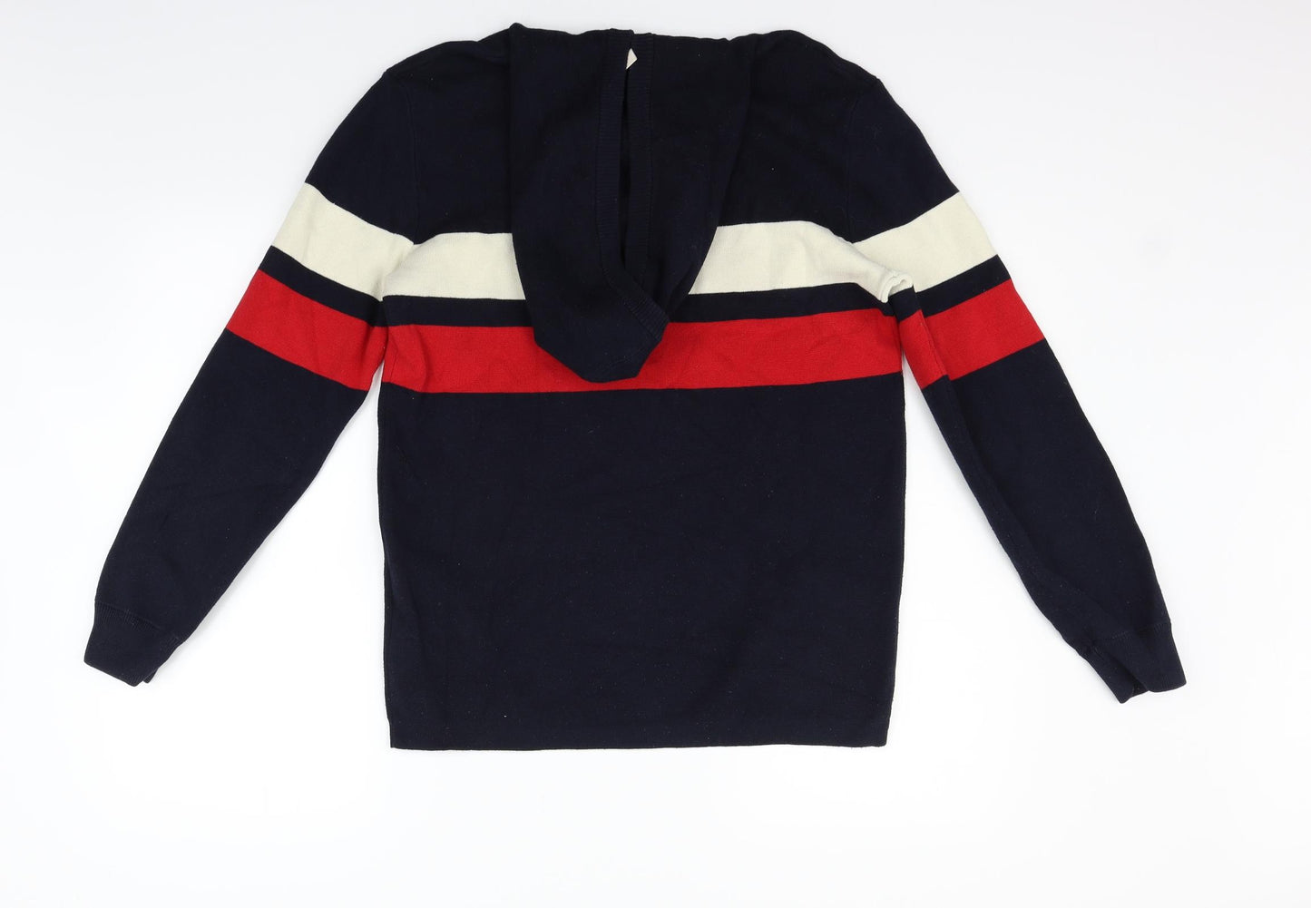 H&M Mens Blue Striped  Pullover Hoodie Size S