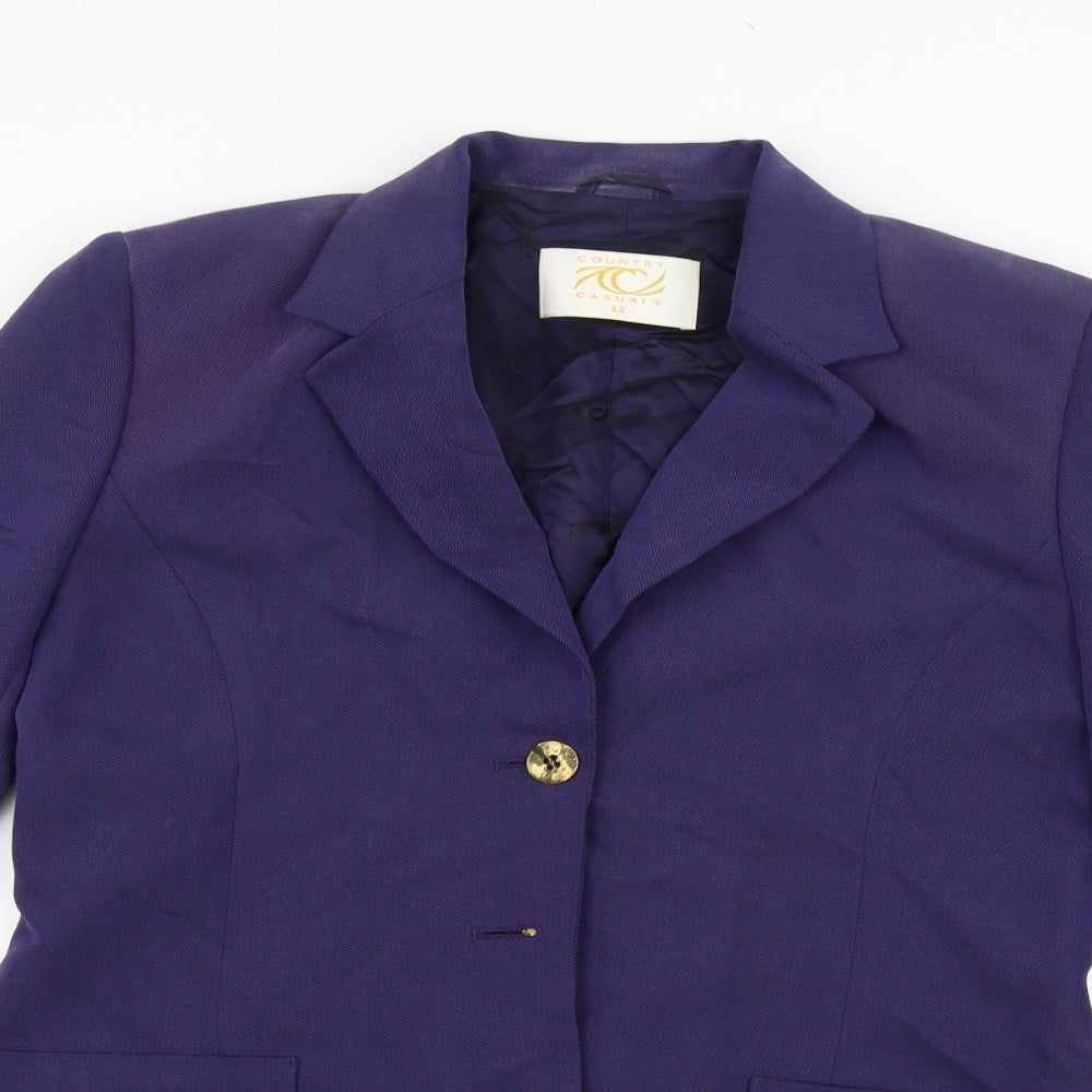 county casual Womens Purple   Jacket Blazer Size 12
