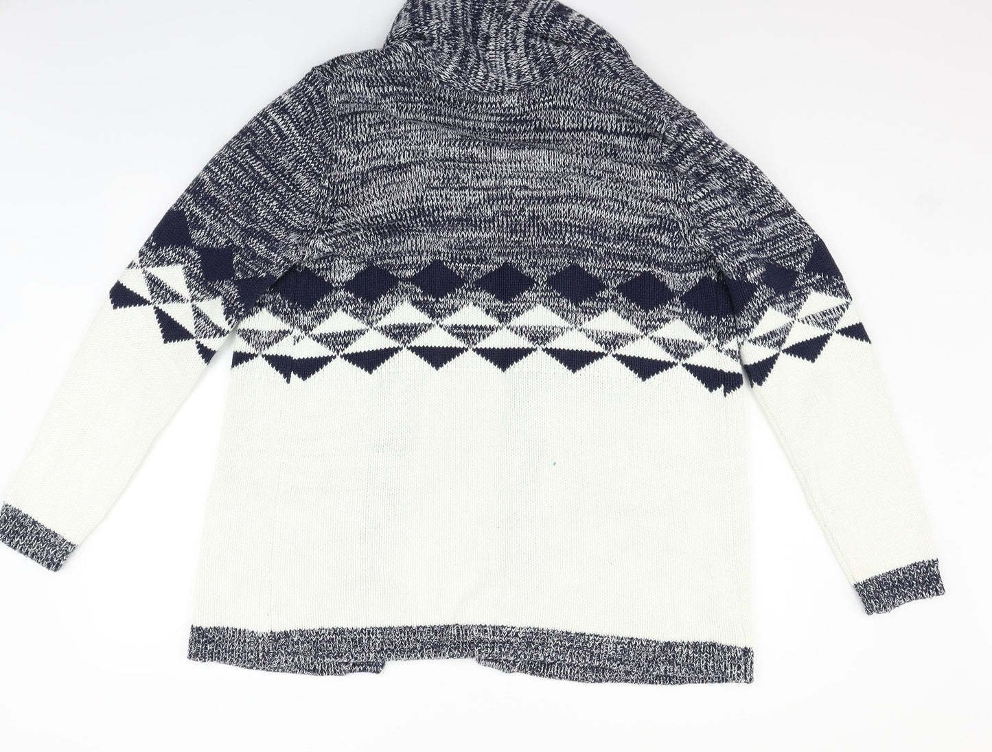 Gap Womens Blue Geometric  Cardigan Jumper Size L