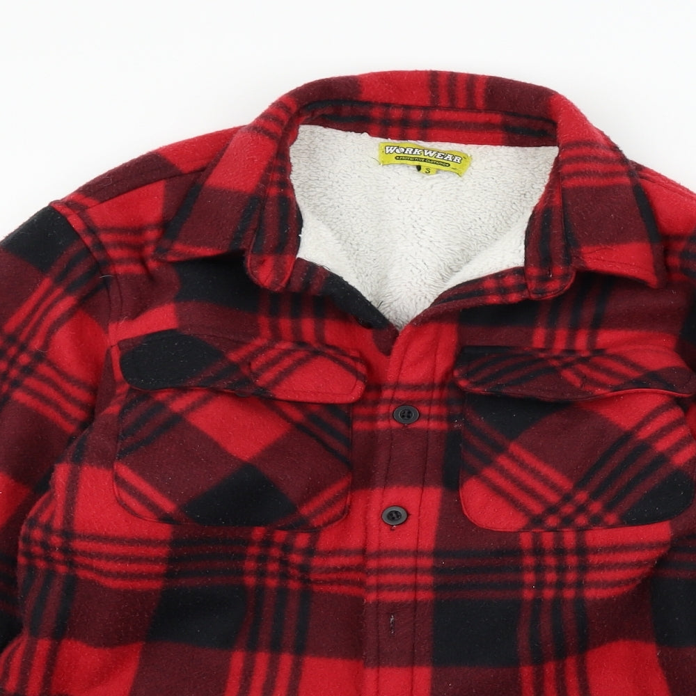 Workwear Mens Red Check  Jacket Coat Size S