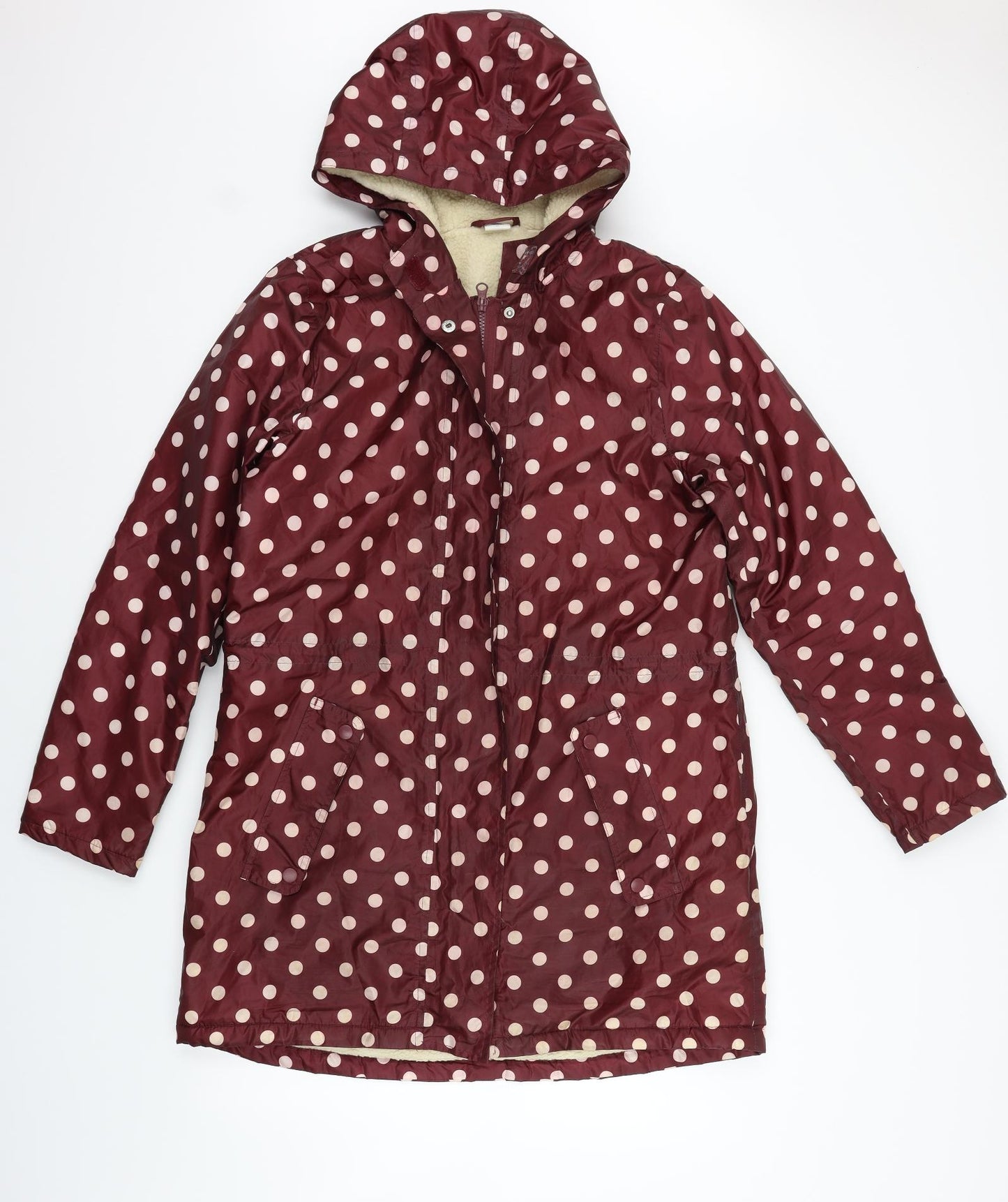 Cotton Traders Womens Purple Polka Dot  Jacket Coat Size 12