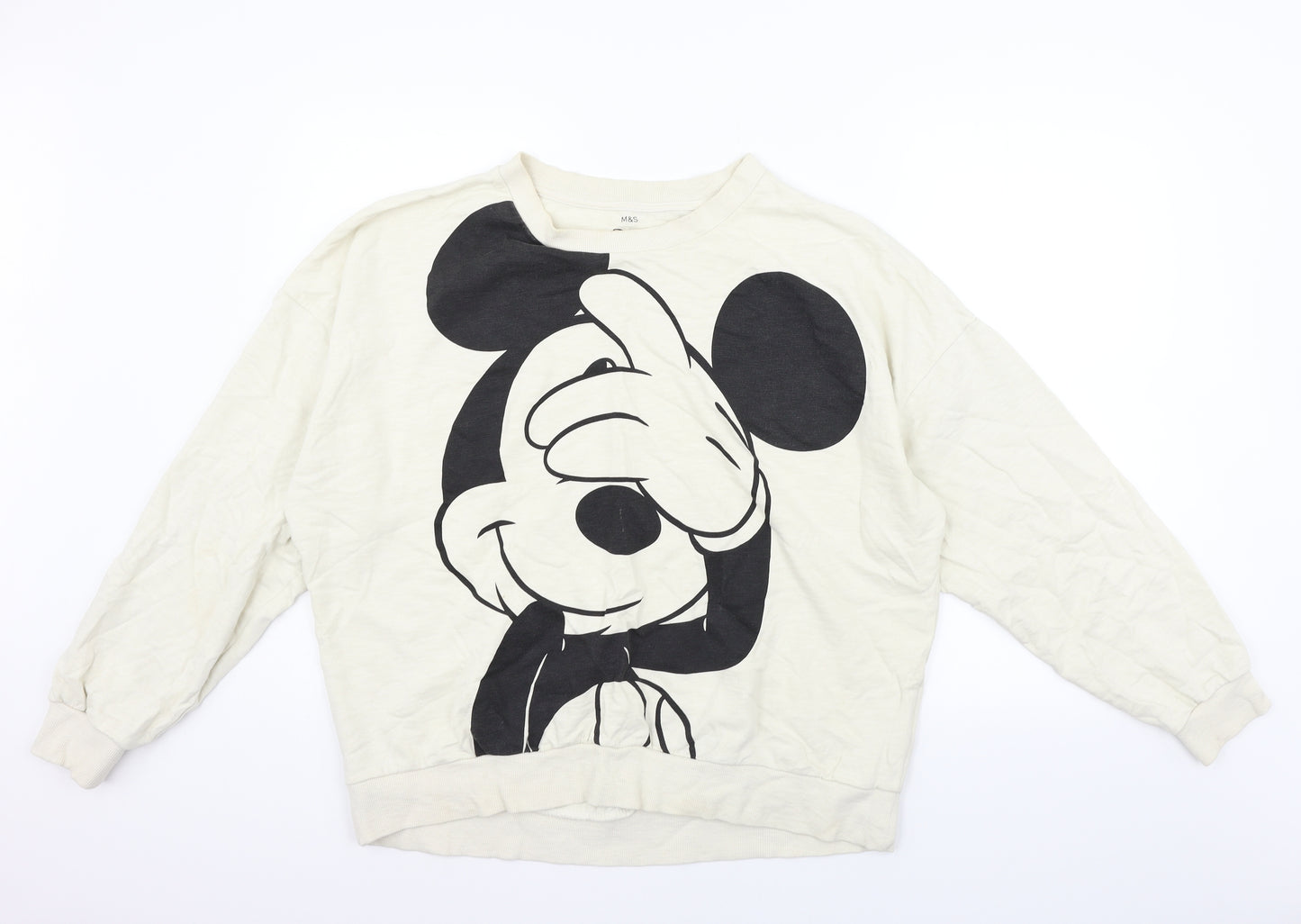 Marks and Spencer Womens Beige   Pullover Jumper Size 18  - Mickey mouse