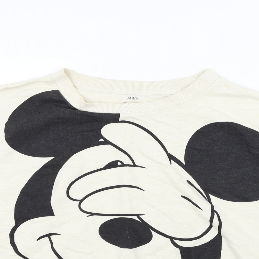 Marks and Spencer Womens Beige   Pullover Jumper Size 18  - Mickey mouse