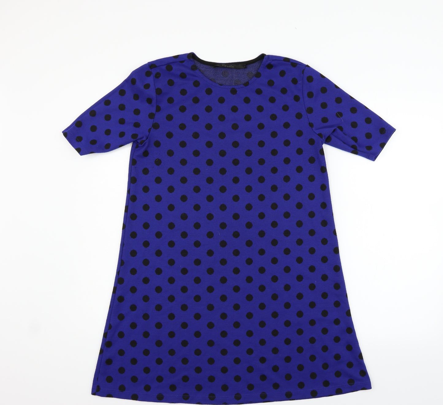 Ofelia Womens Blue Polka Dot  Jumper Dress  Size M