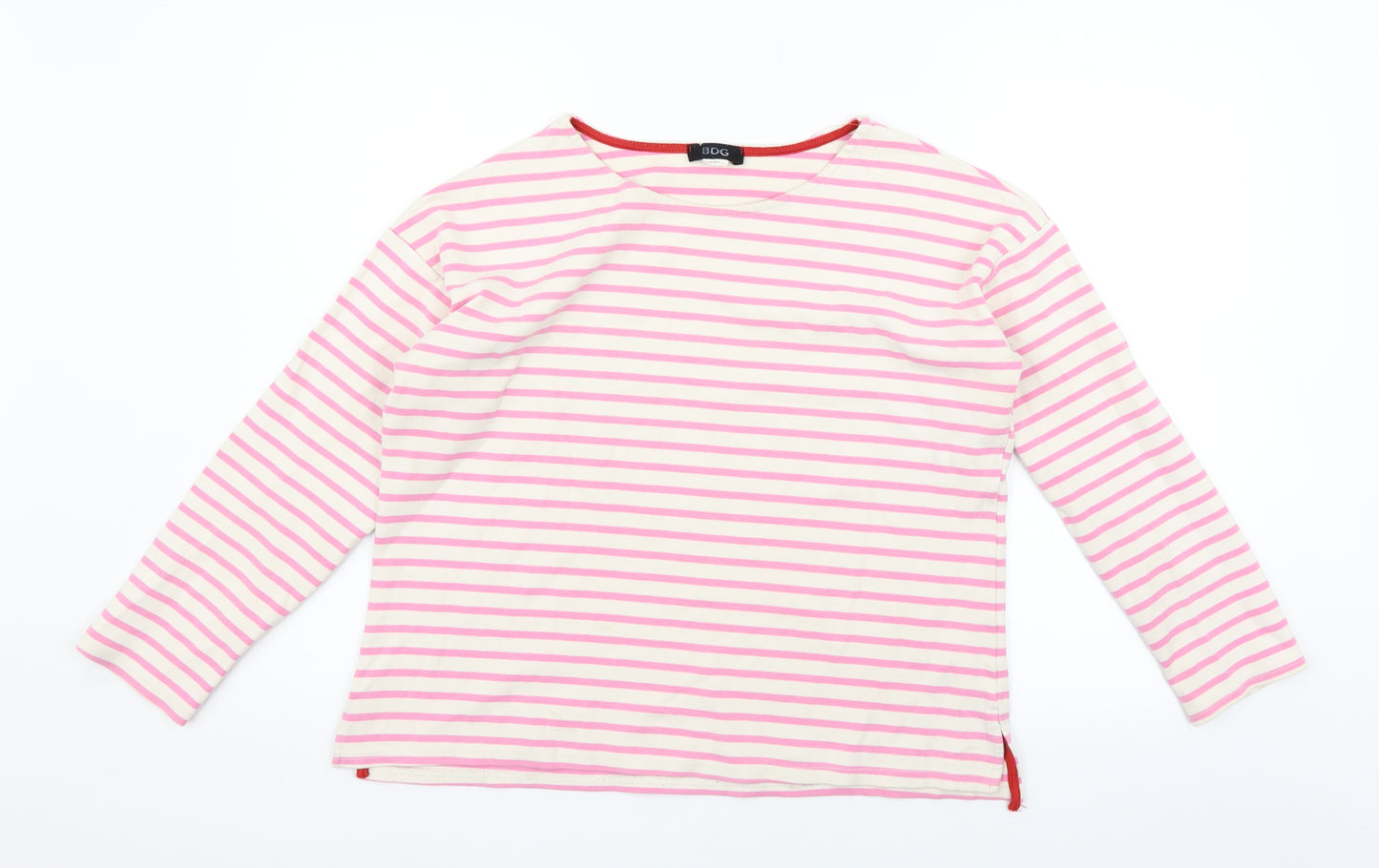 BDG Womens Pink Striped  Pullover Jumper Size L