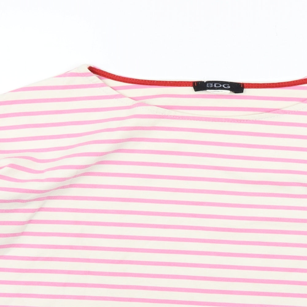 BDG Womens Pink Striped  Pullover Jumper Size L