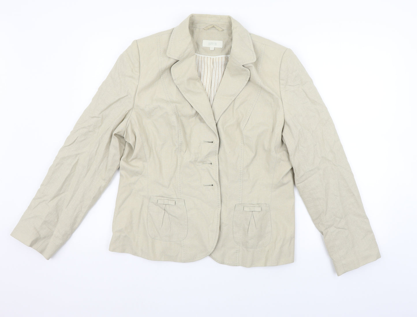Marks and Spencer Womens Beige   Jacket Blazer Size 16
