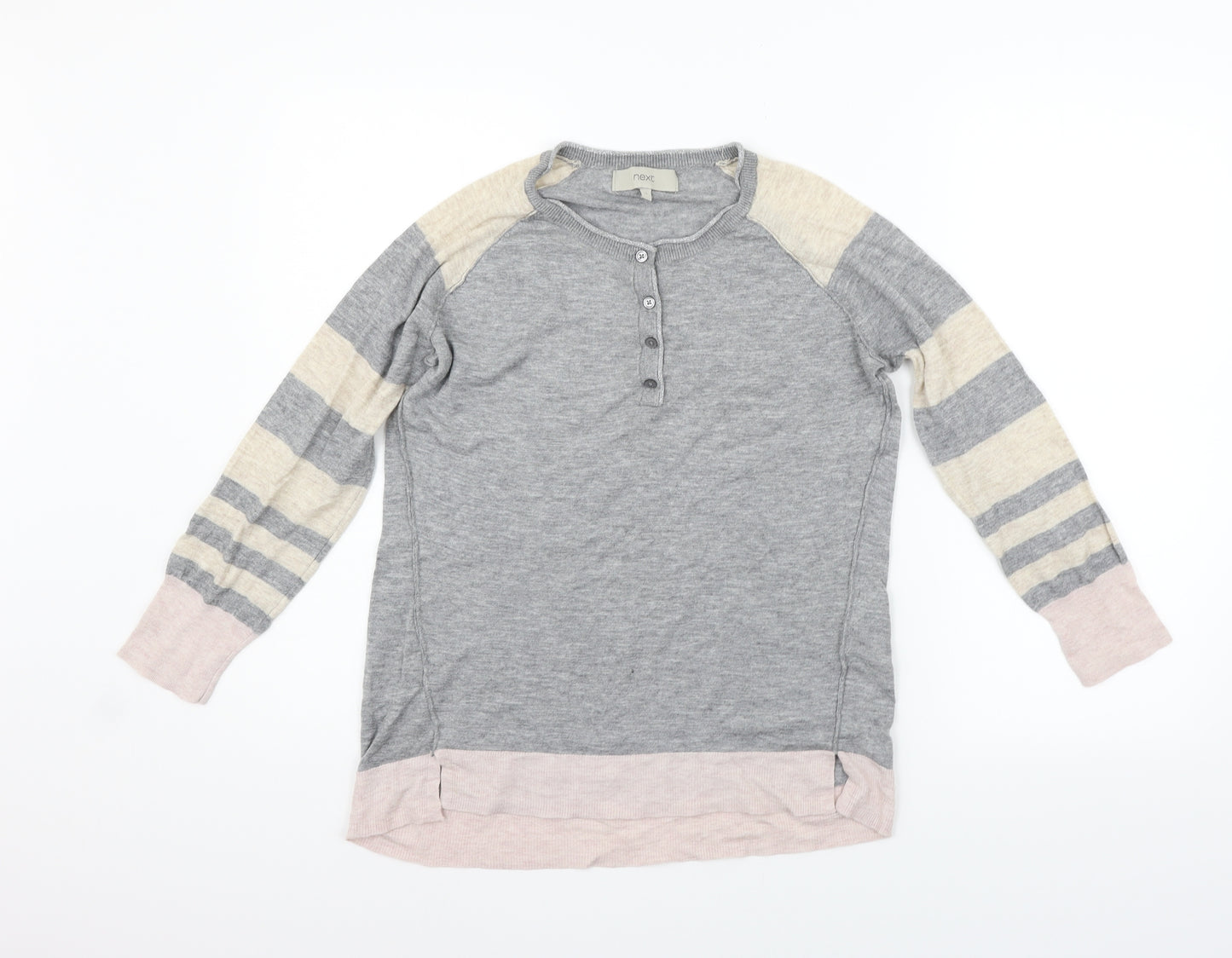 NEXT Womens Grey Striped  Pullover Jumper Size 12