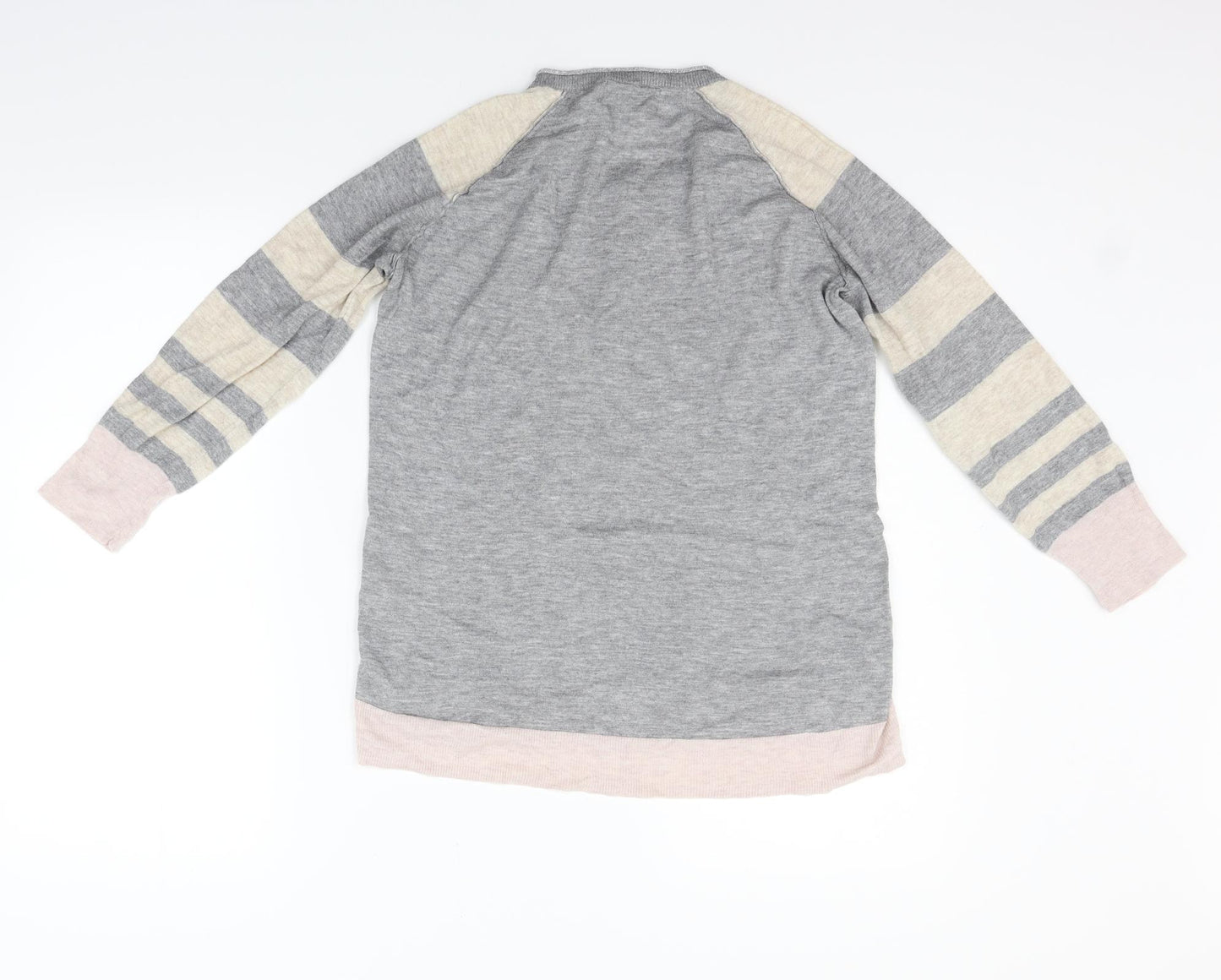NEXT Womens Grey Striped  Pullover Jumper Size 12