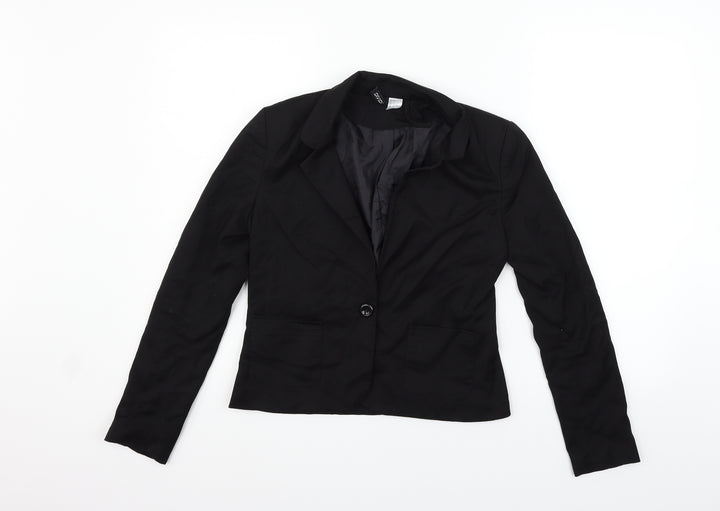 Divided Womens Black Jacket Blazer Size 8