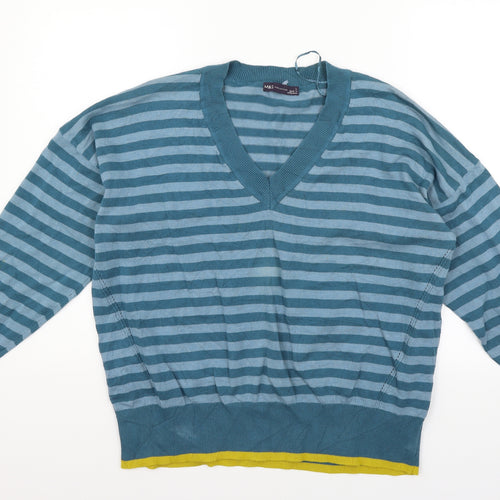 Primark Womens Blue Striped  Pullover Jumper Size L