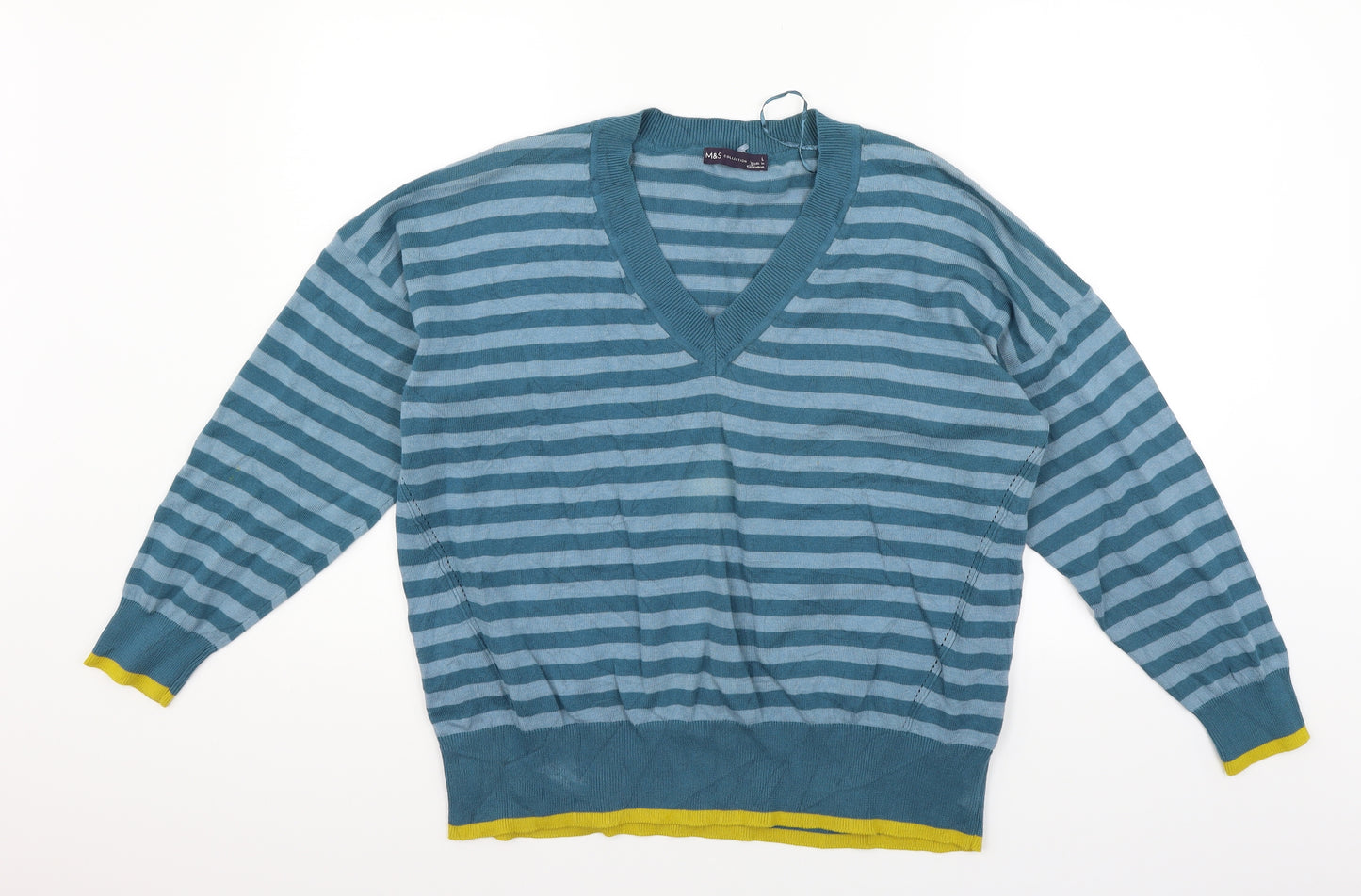 Primark Womens Blue Striped  Pullover Jumper Size L