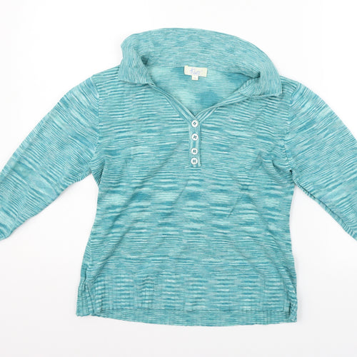 Klass Womens Blue Striped  Pullover Jumper Size S