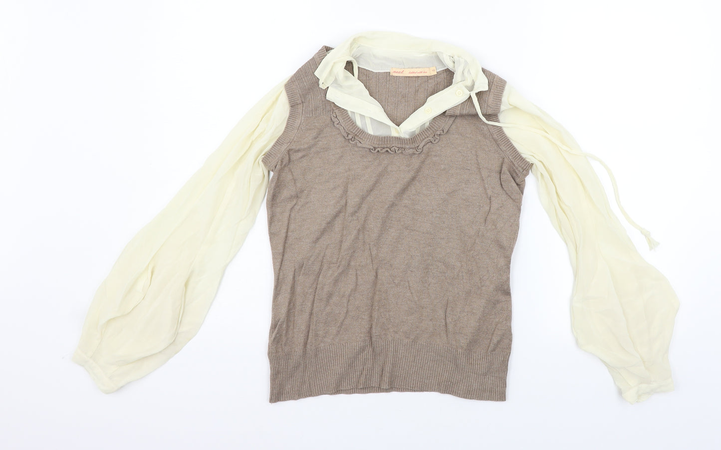 NEXT Womens Beige Houndstooth  Pullover Jumper Size 10