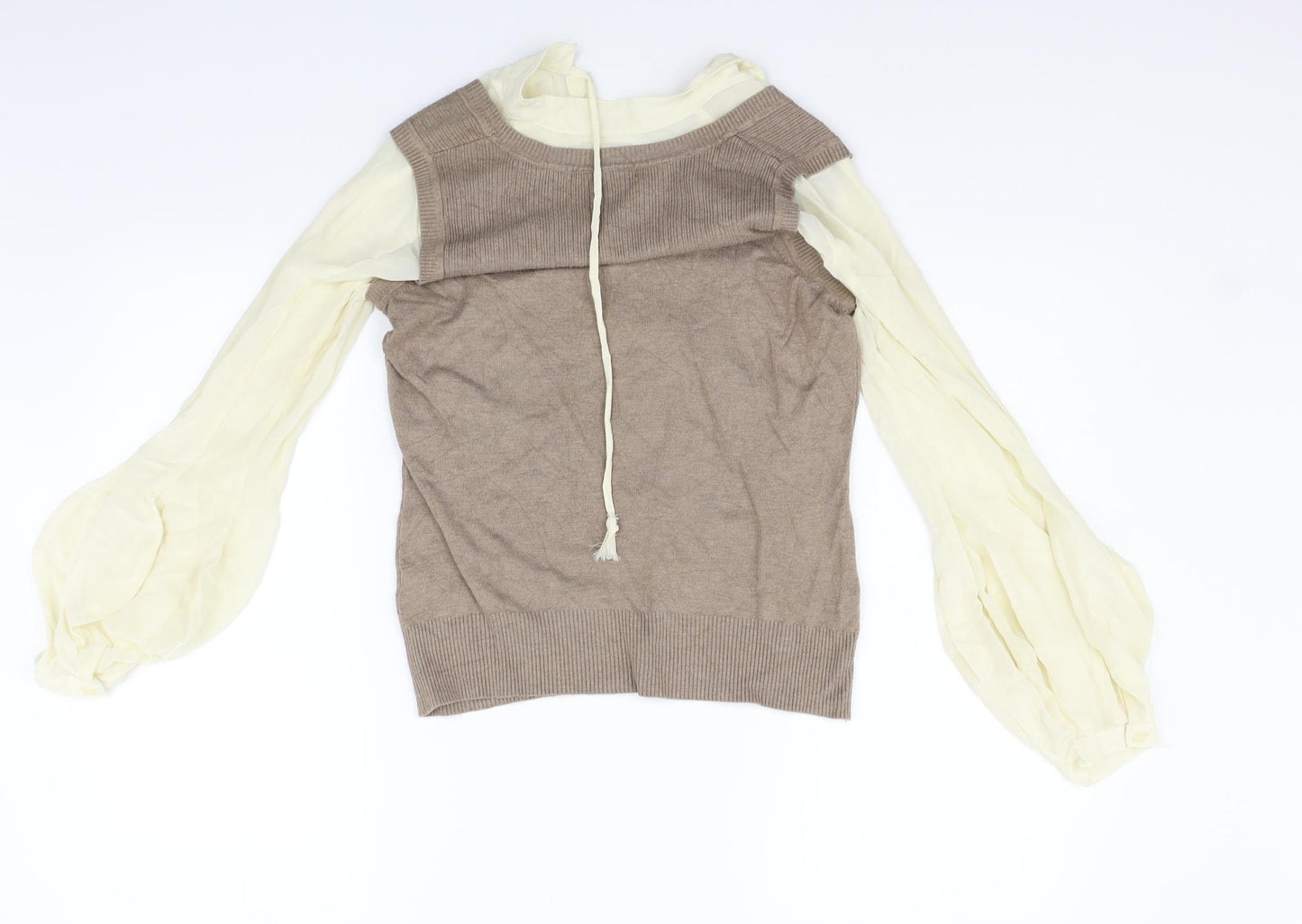 NEXT Womens Beige Houndstooth  Pullover Jumper Size 10