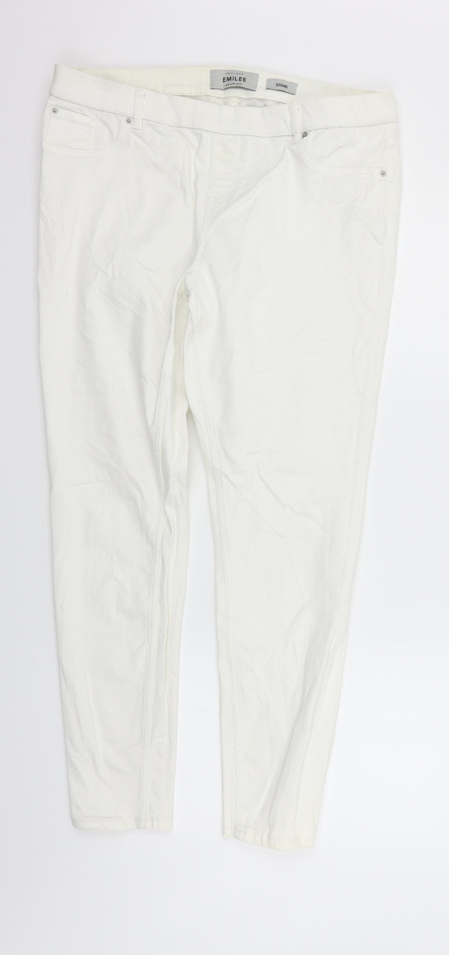 New Look Womens White   Jegging Trousers Size 16 L27 in