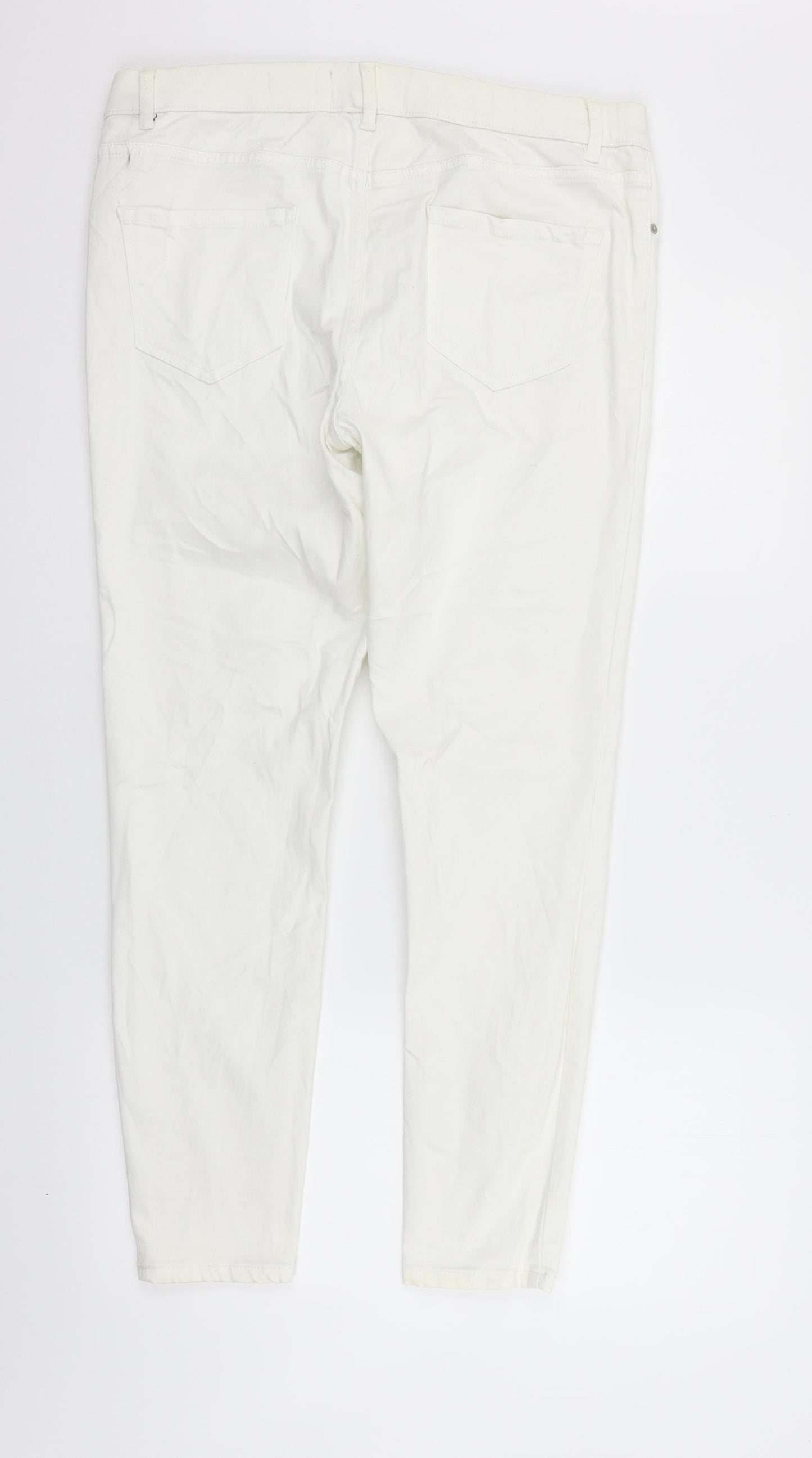 New Look Womens White   Jegging Trousers Size 16 L27 in