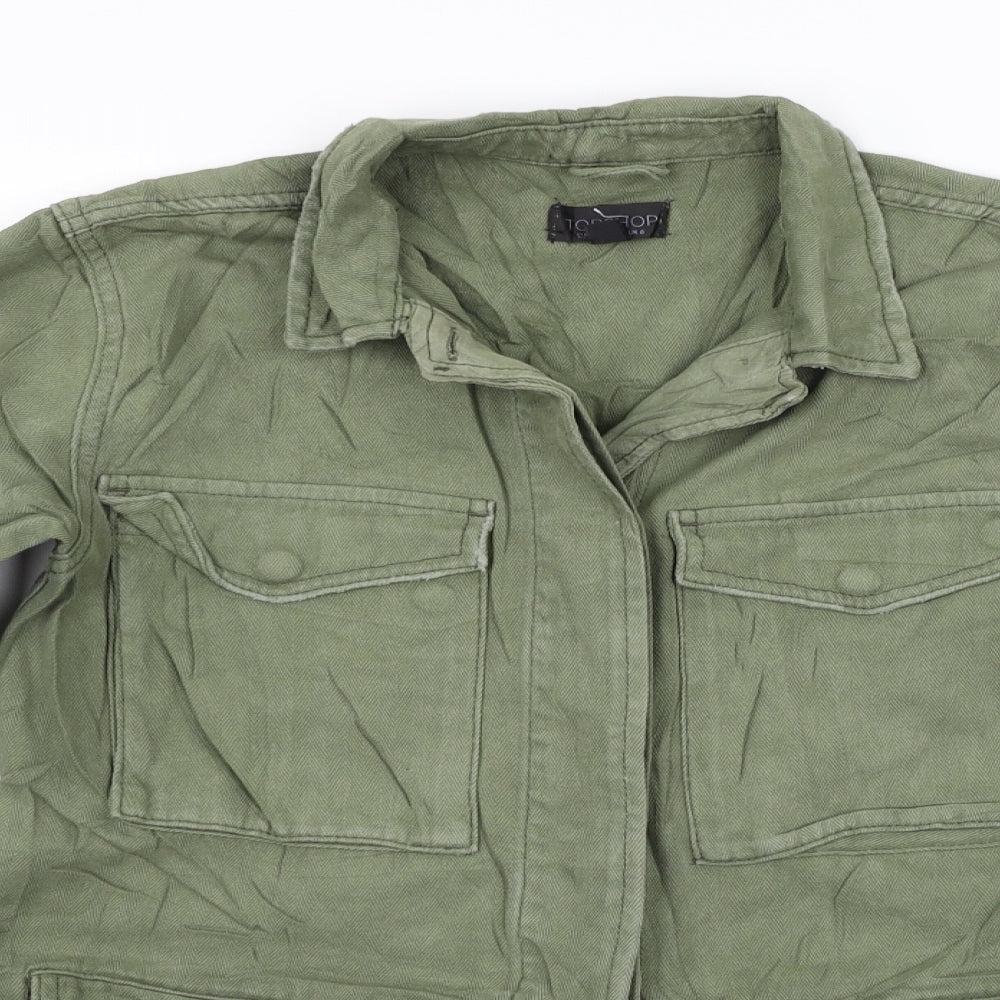 Topshop Womens Green   Basic Button-Up Size 6