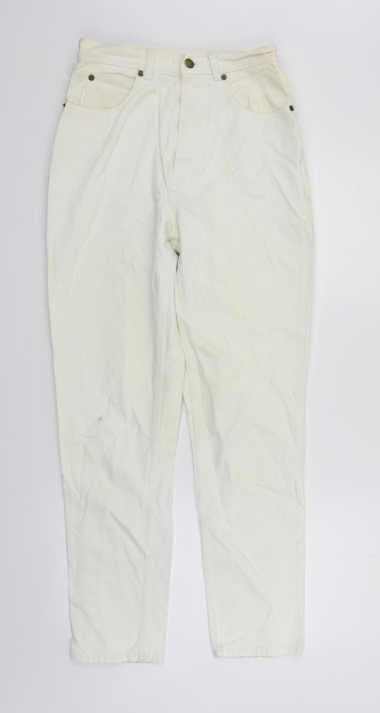 Front view of Next women’s white skinny jeans, size UK 12, 29-inch leg
