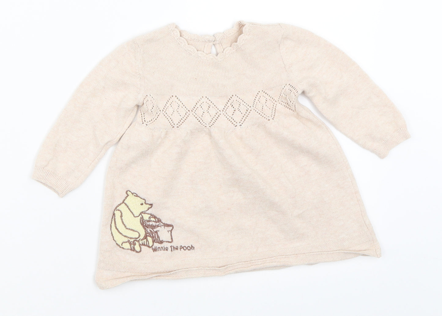 TU Girls Beige   Pullover Jumper Size 0-3 Months  - Winnie the Pooh