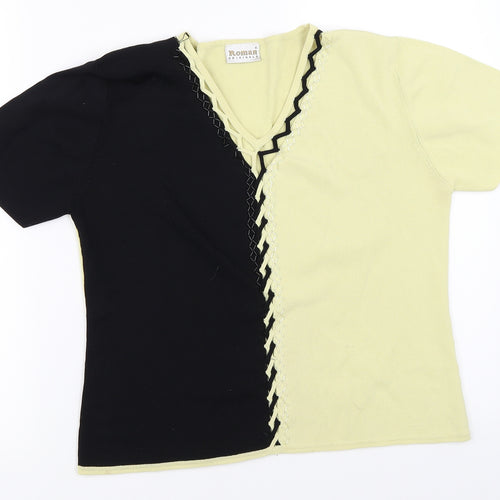Roman Originals Womens Yellow   Basic Blouse Size S