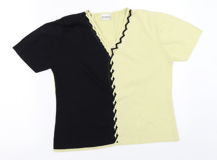 Roman Originals Womens Yellow   Basic Blouse Size S