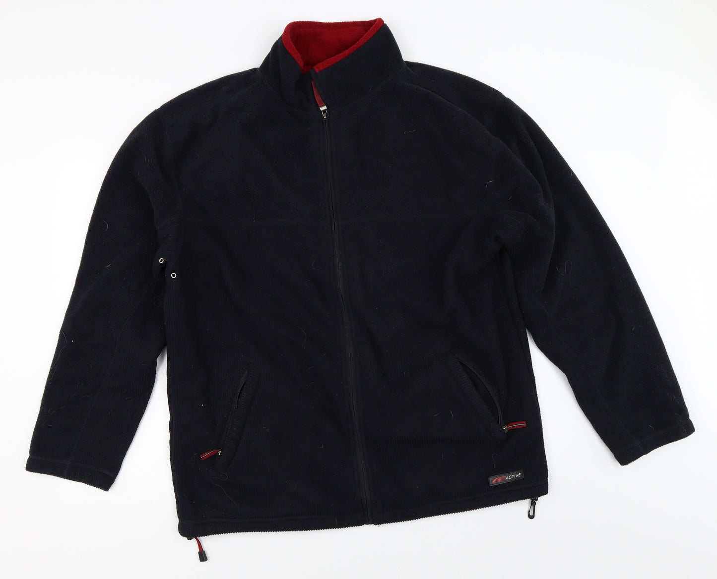 S Active Mens Black  Fleece Jacket Coat Size L
