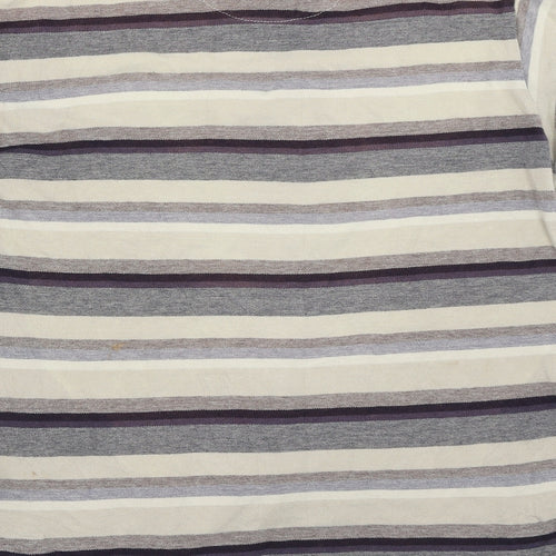 Chisel Mens Beige Striped   Polo Size M