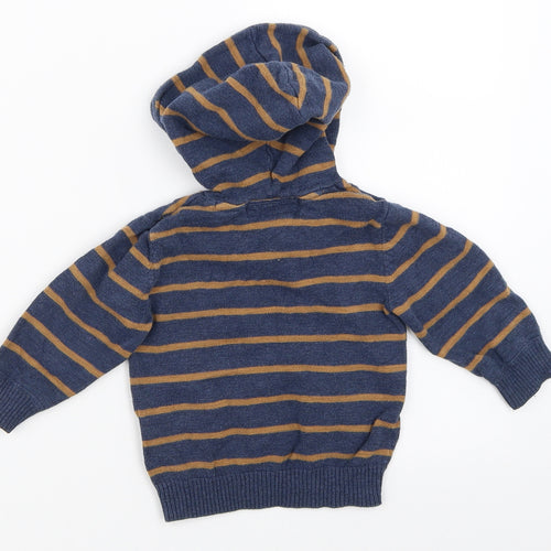 H&M Boys Blue Striped  Pullover Jumper Size 9-12 Months