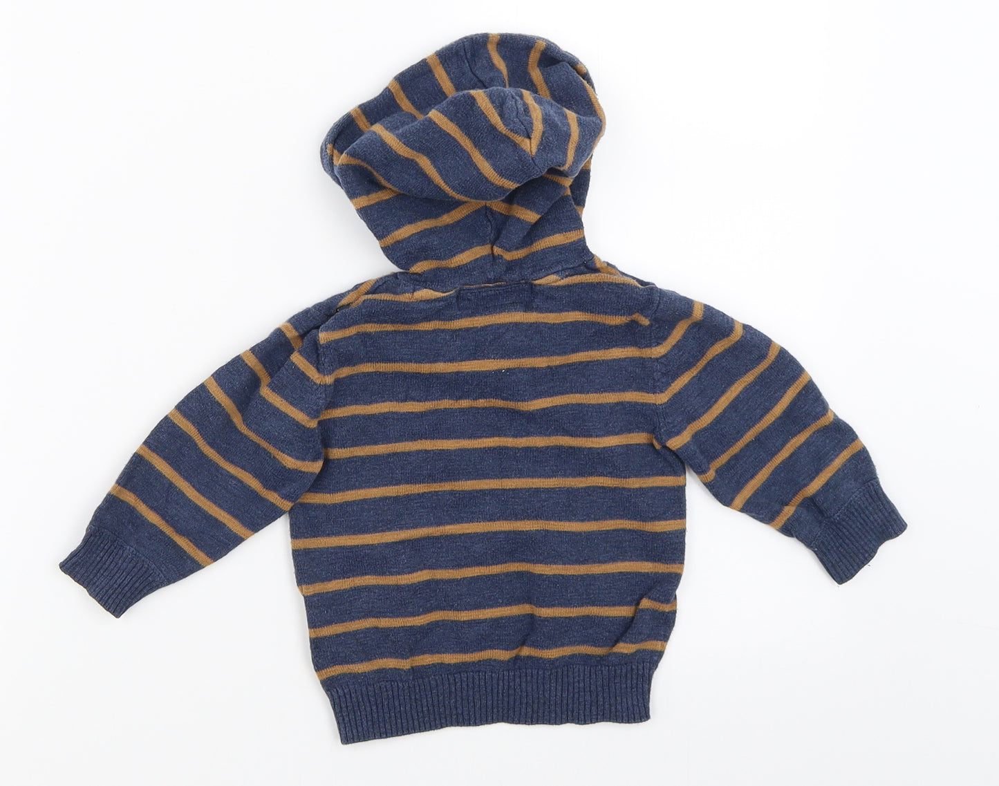 H&M Boys Blue Striped  Pullover Jumper Size 9-12 Months