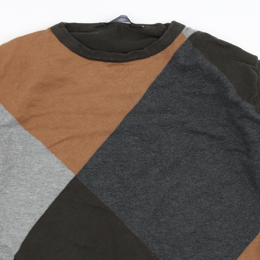 Cedar Wood State Mens Green Argyle/Diamond  Pullover Jumper Size M