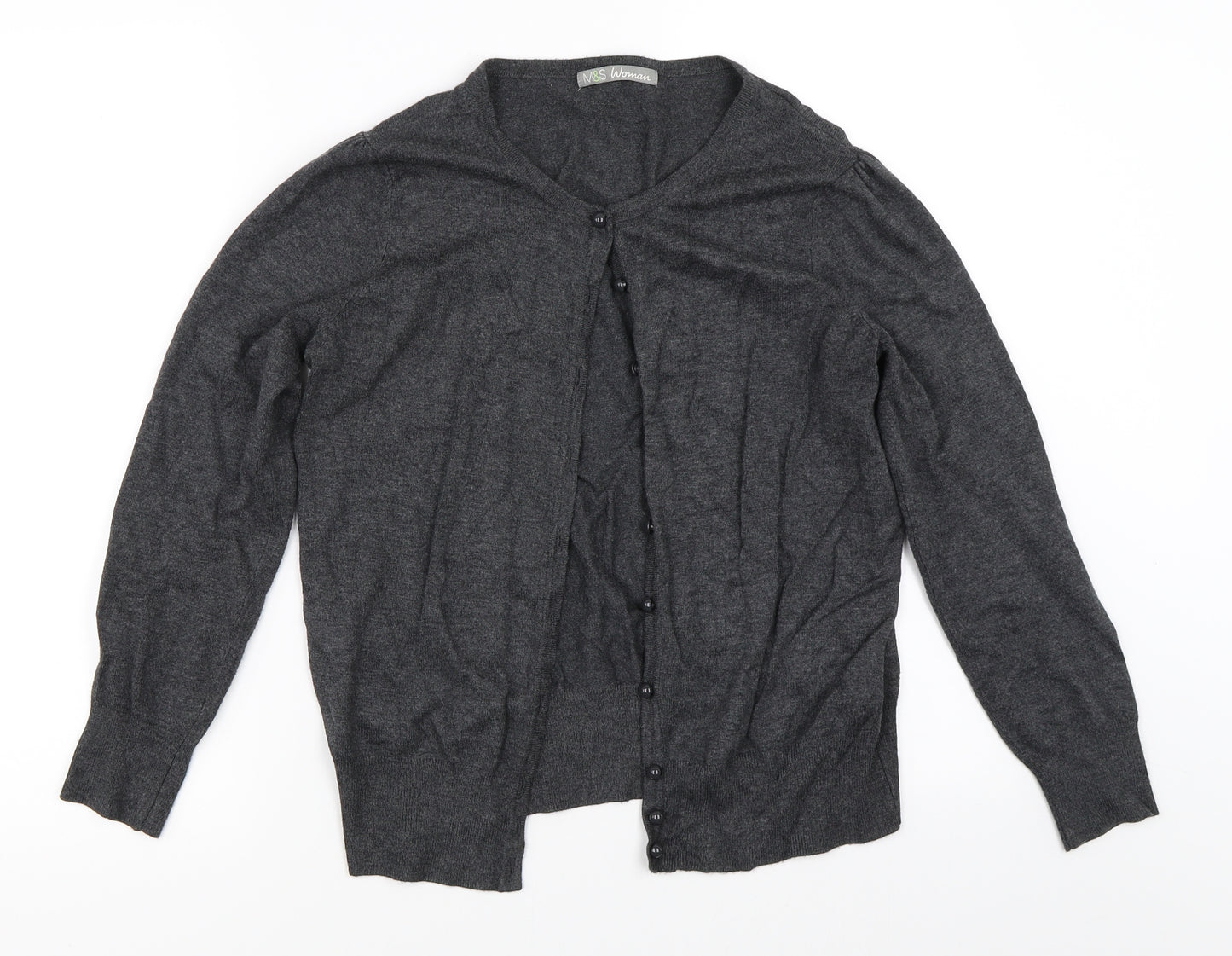 Marks and Spencer Womens Grey   Cardigan Jumper Size 14