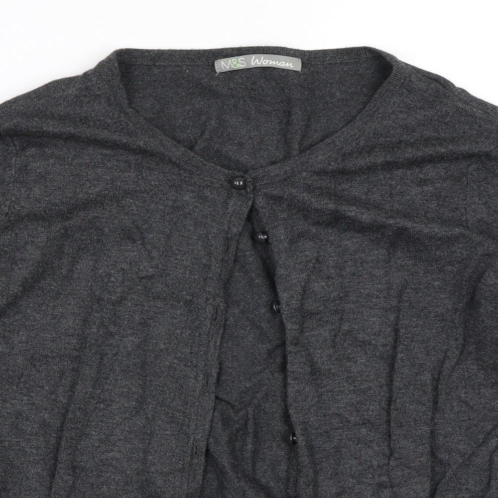 Marks and Spencer Womens Grey   Cardigan Jumper Size 14