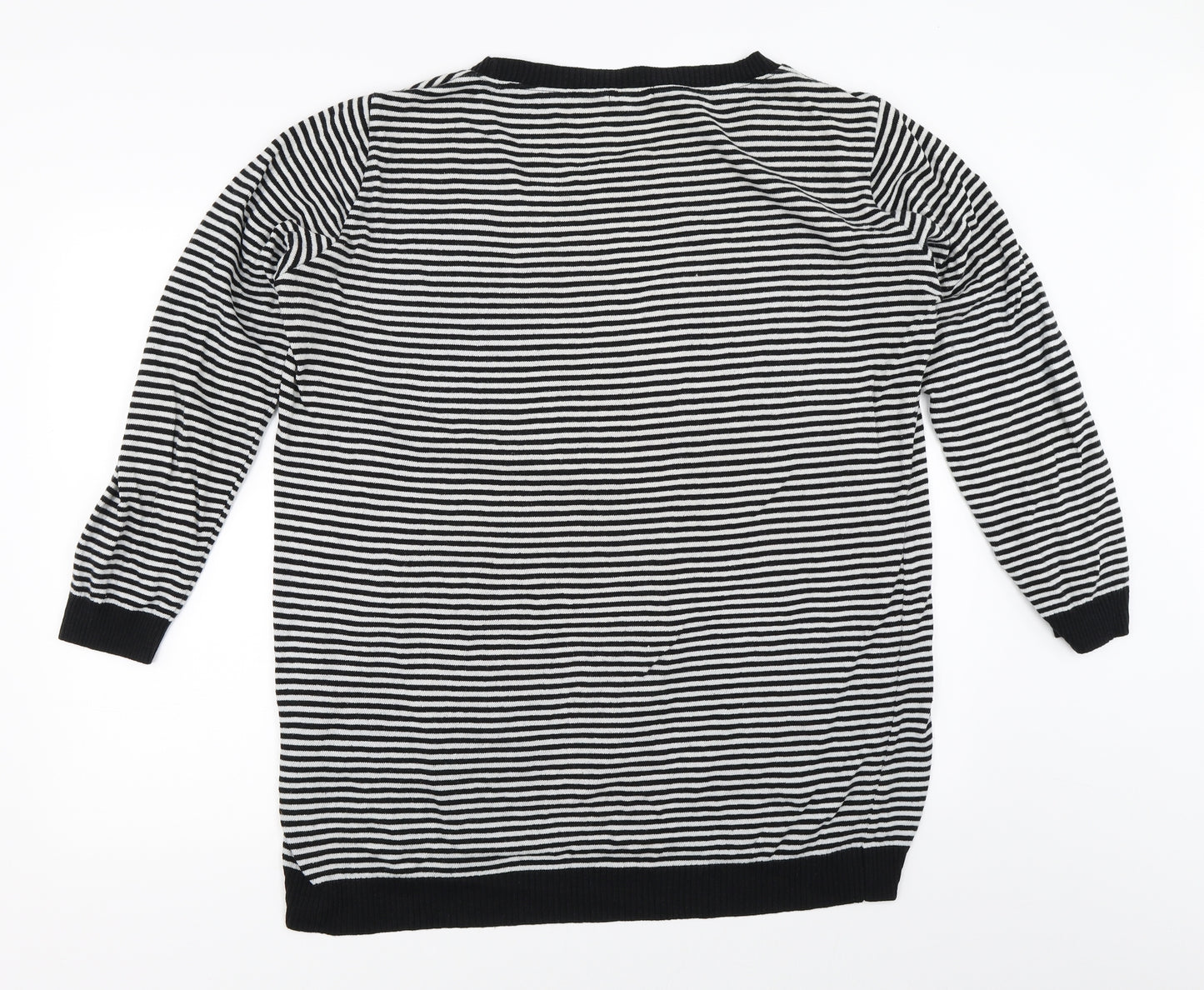 Papaya Womens Black Striped  Pullover Jumper Size 20