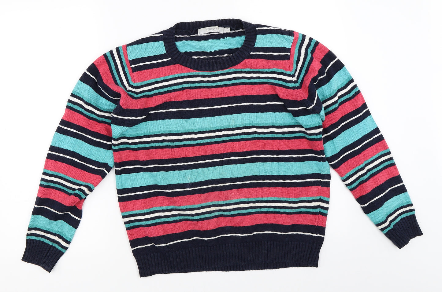 EWM Womens Blue Striped  Pullover Jumper Size 14