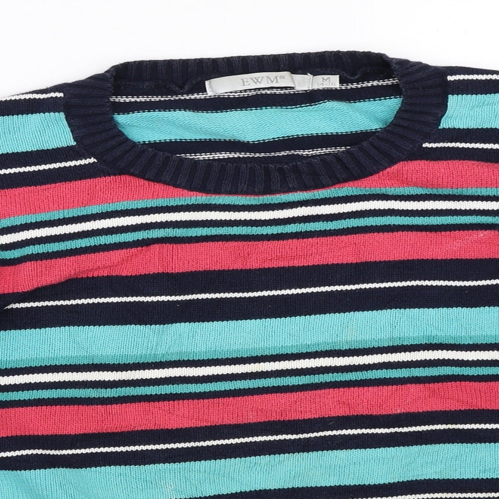 EWM Womens Blue Striped  Pullover Jumper Size 14