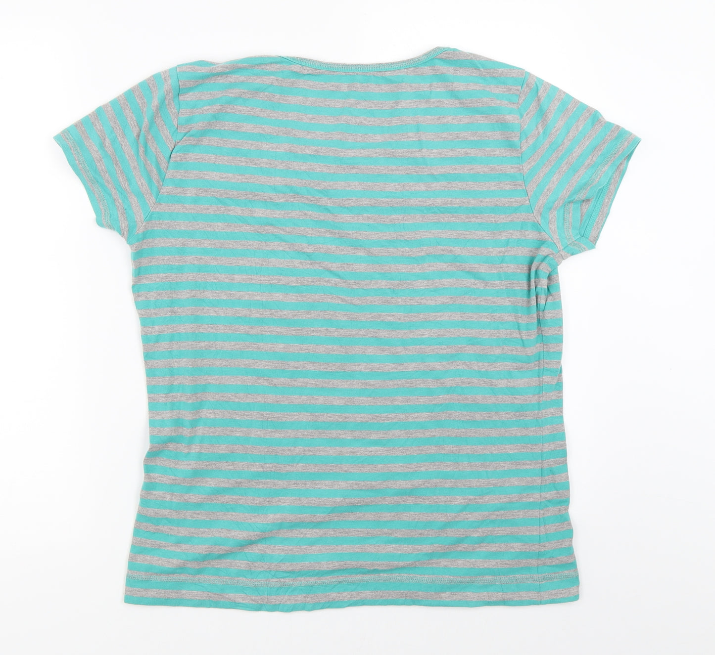 TU Womens Green Striped  Basic T-Shirt Size 18